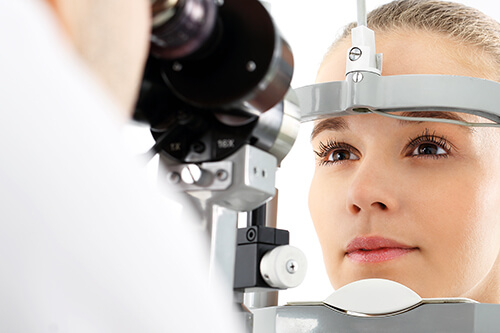 Woman Having an Eye Exam